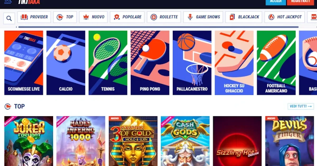 Recensione di CASINO Tiki Taka: l’emozione del calcio nel mondo dei casinò online