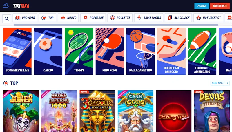 Giochi del casinò Tikitaka